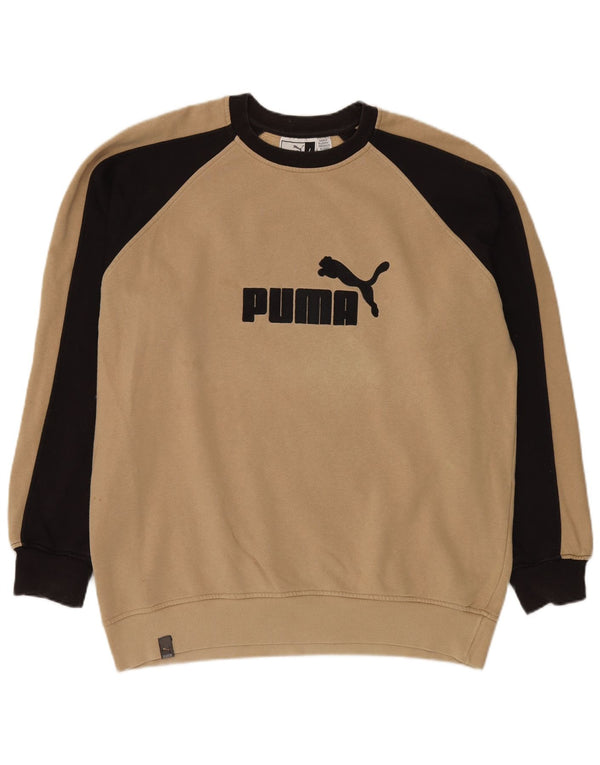 PUMA Mens Graphic Moletom Jumper Grande Bege Colourblock