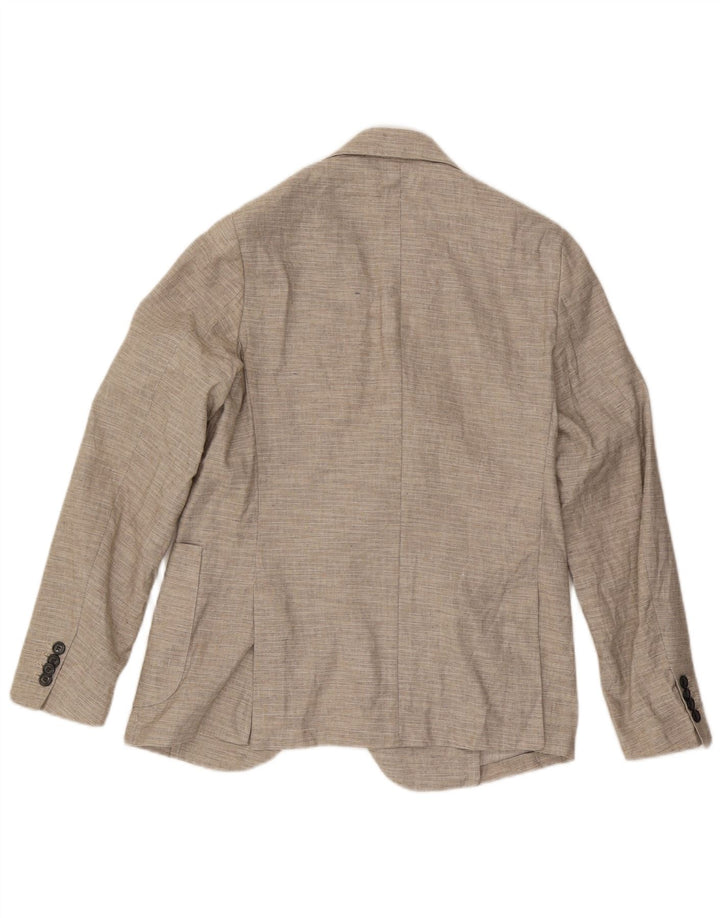 Jaqueta blazer masculina Libero com 2 botões IT 48 linho bege médio