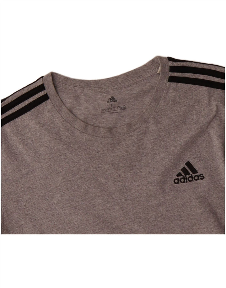 Camiseta masculina ADIDAS grande algodão cinza