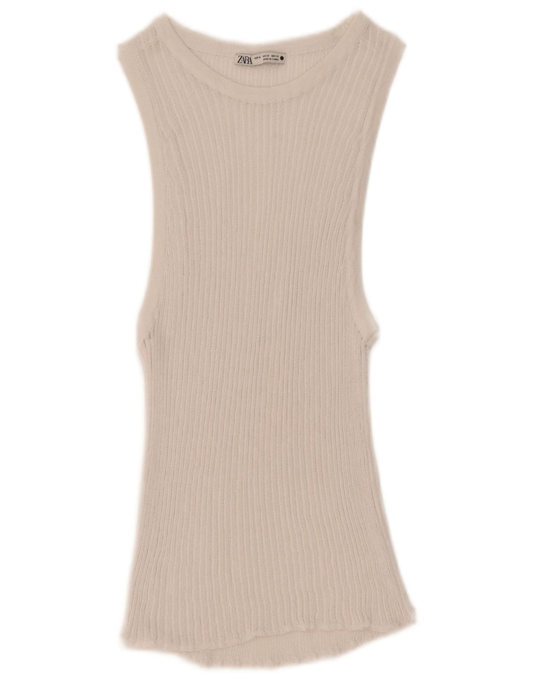 Zara Womens Vest Top UK 14 Médio Branco