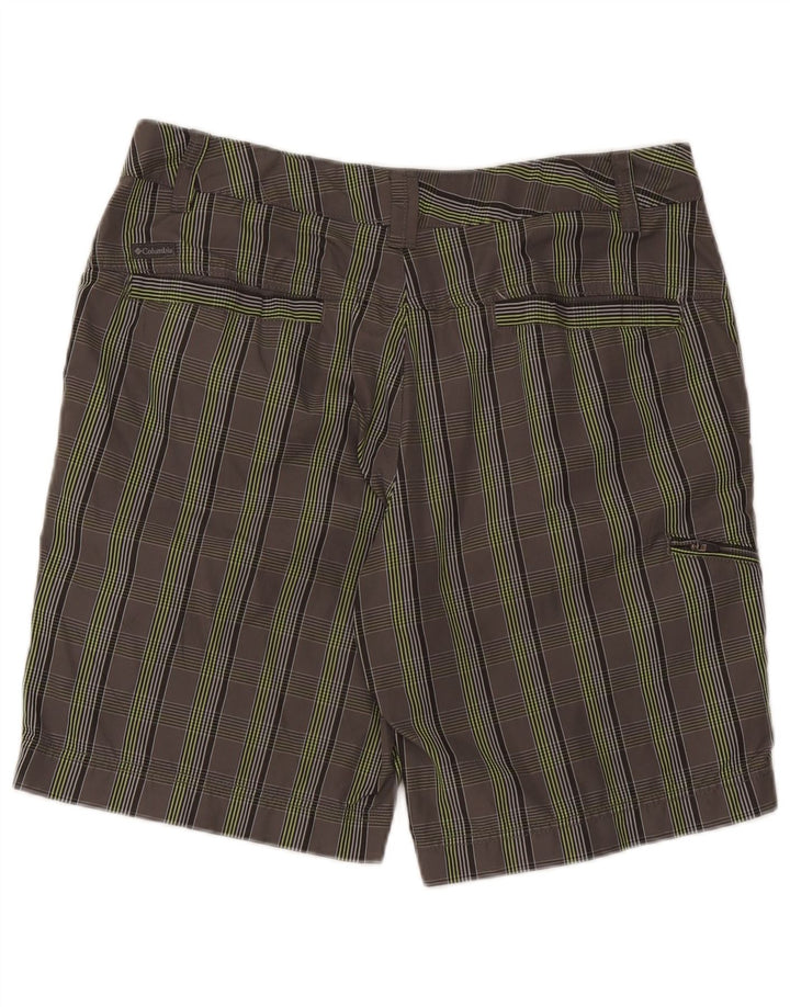 Shorts Columbia masculino Omni-Shield Cargo W34 grande cinza xadrez nylon