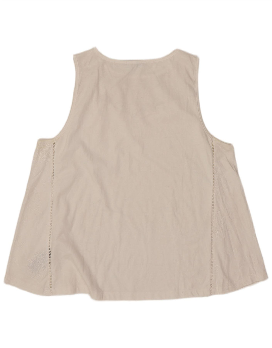 Blusa feminina sem mangas Desigual Top UK 18 XL branco floral poliéster