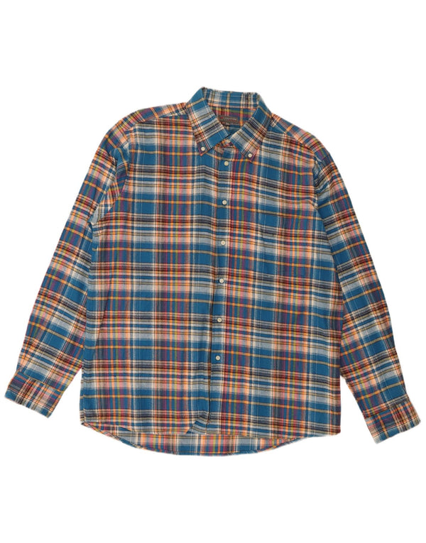 Camisa masculina de flanela Evolution 2XL algodão xadrez azul