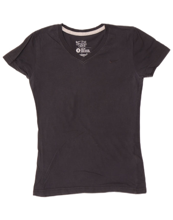 Camiseta Nike Feminina Slim Fit Top UK 10 Pequena Algodão Preto