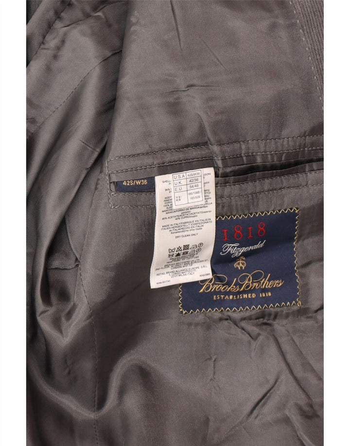 Jaqueta Blazer Masculina Brooks Brothers Slim 2 Botões Reino Unido 42 XL Lã Cinza
