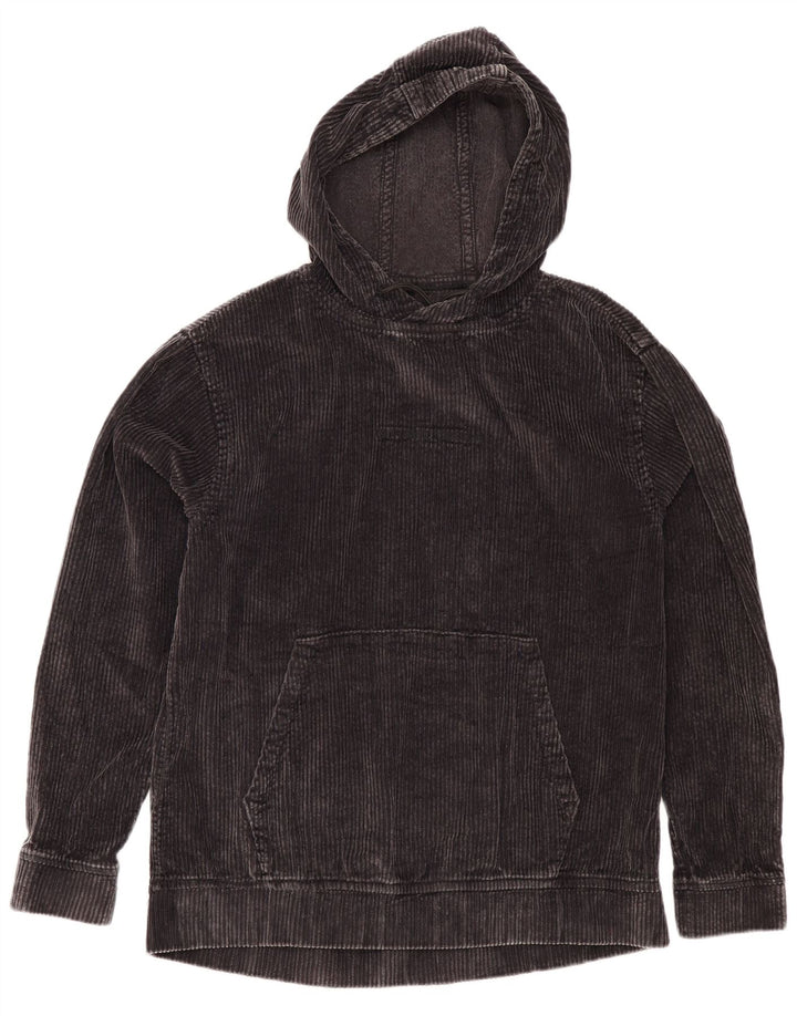 Zara Mens Corduroy Hoodie Jumper Médio Algodão Cinza