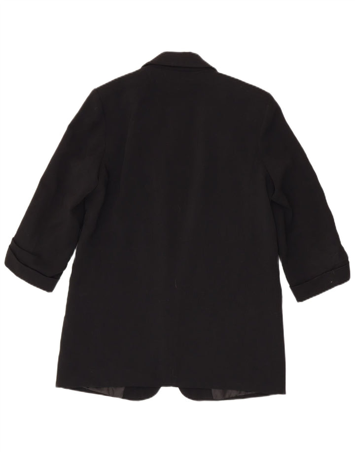 Zara Jaqueta Blazer Feminina Manga 3/4 Aberta Reino Unido 14 Médio Preto Poliéster