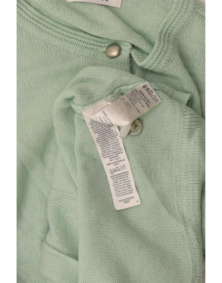 Suéter cardigã feminino Marks & Spencer UK 12 acrílico verde médio