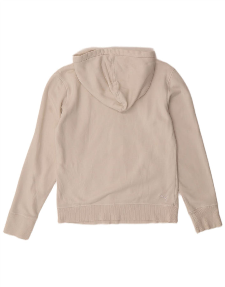Puma feminino gráfico moletom com capuz UK 12 médio branco