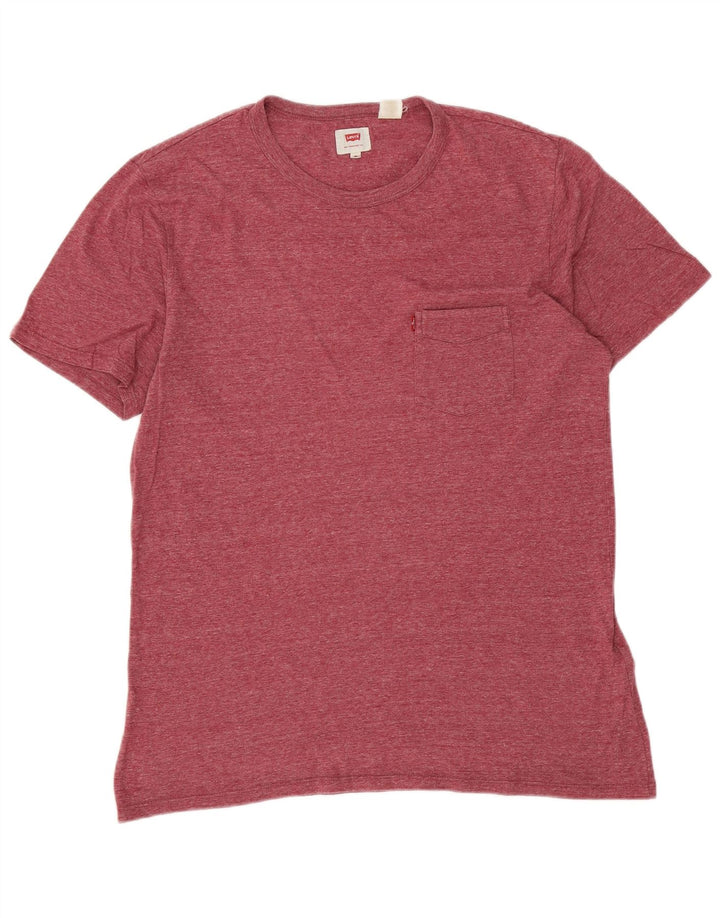 Camiseta masculina LEVI'S Top médio de algodão manchado vermelho
