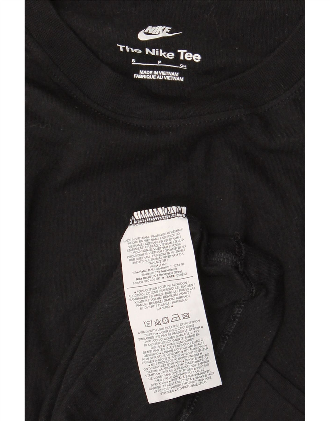 Camiseta masculina NIKE Top pequeno algodão preto