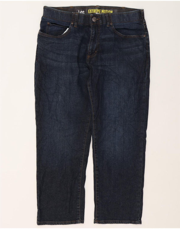 Lee Mens Extreme Motion Straight Jeans W36 L29 Azul Marinho Algodão