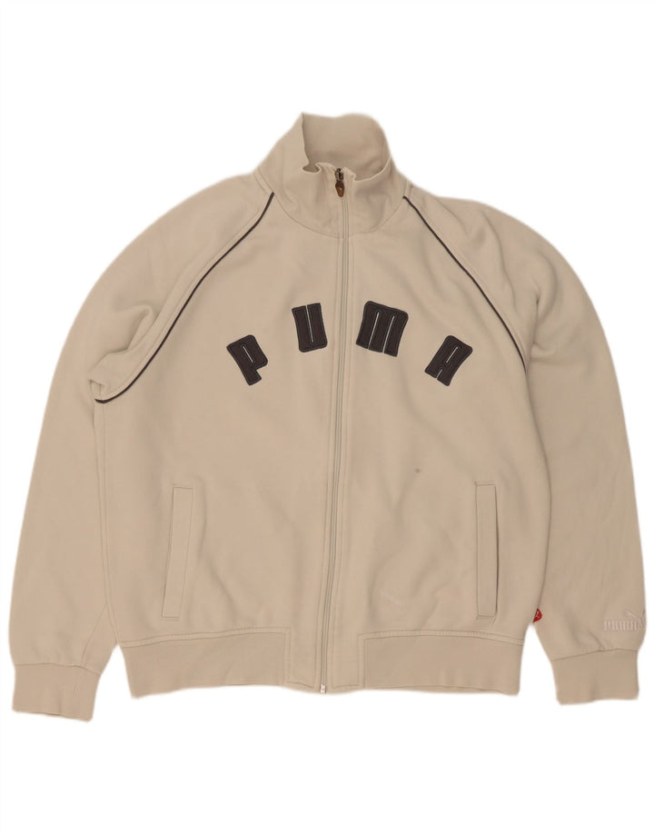 Puma Mens Graphic Tracksuit Top Jaqueta Grande Off White