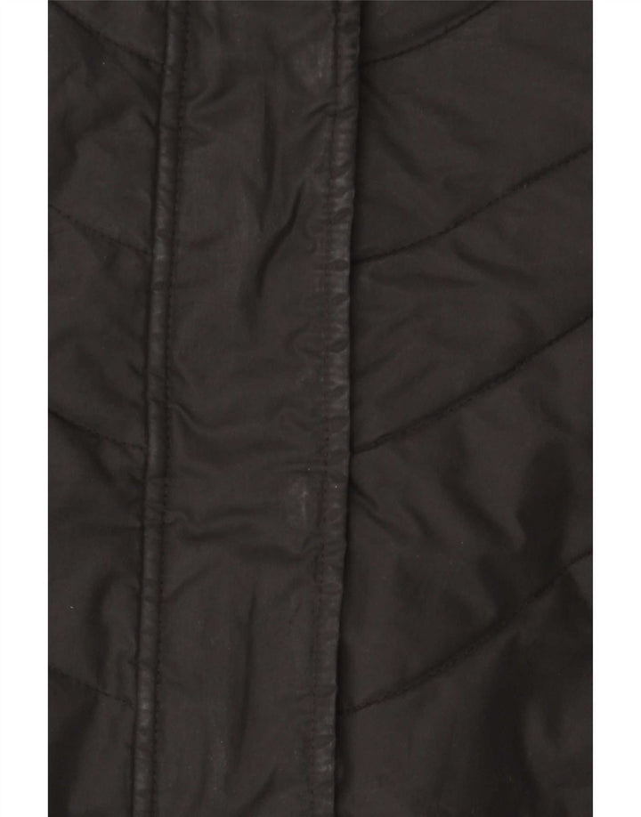 Casaco acolchoado com capuz feminino Jack Wolfskin Reino Unido 10 pequeno poliéster preto