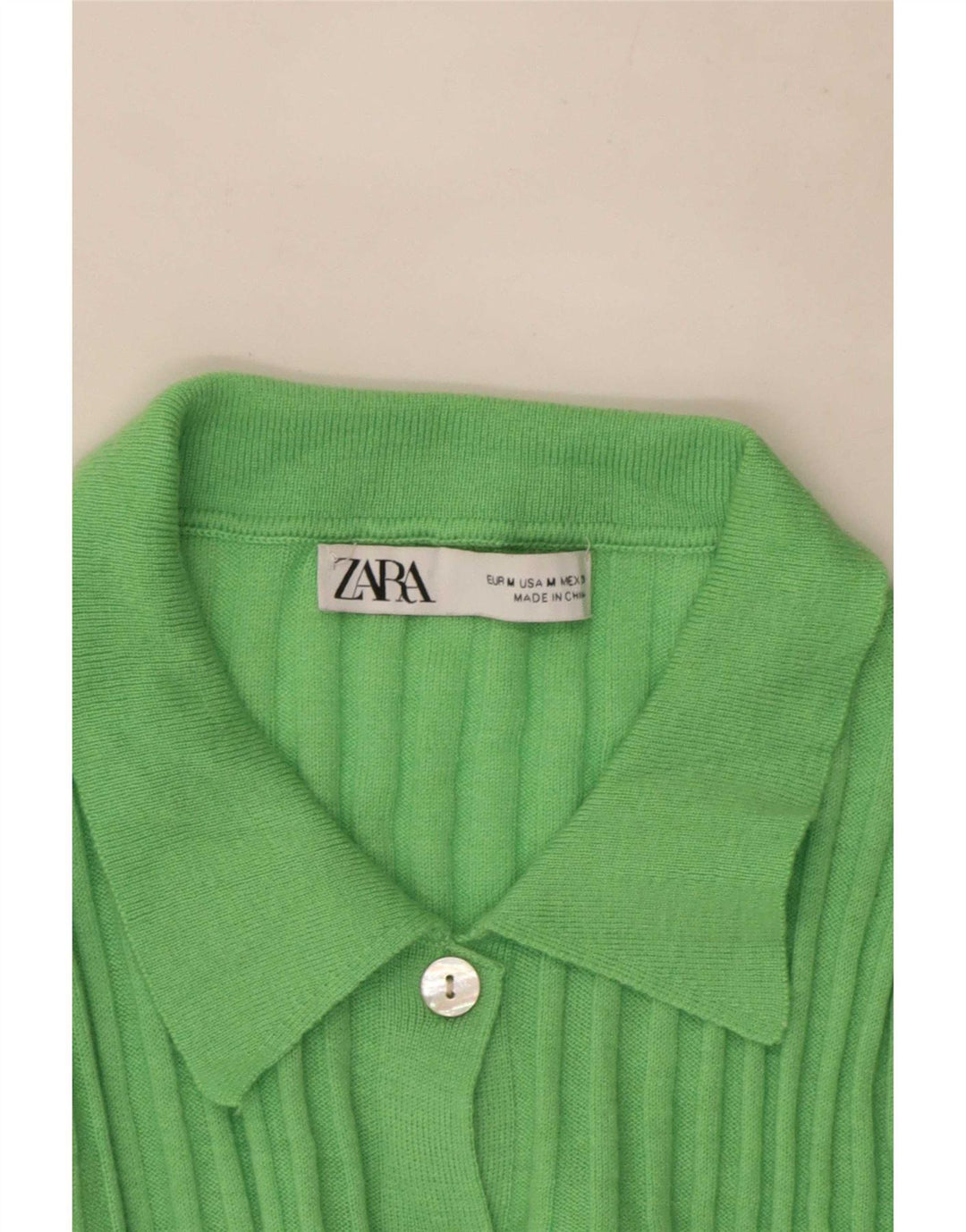 Suéter cardigã feminino Zara Reino Unido 12 verde médio