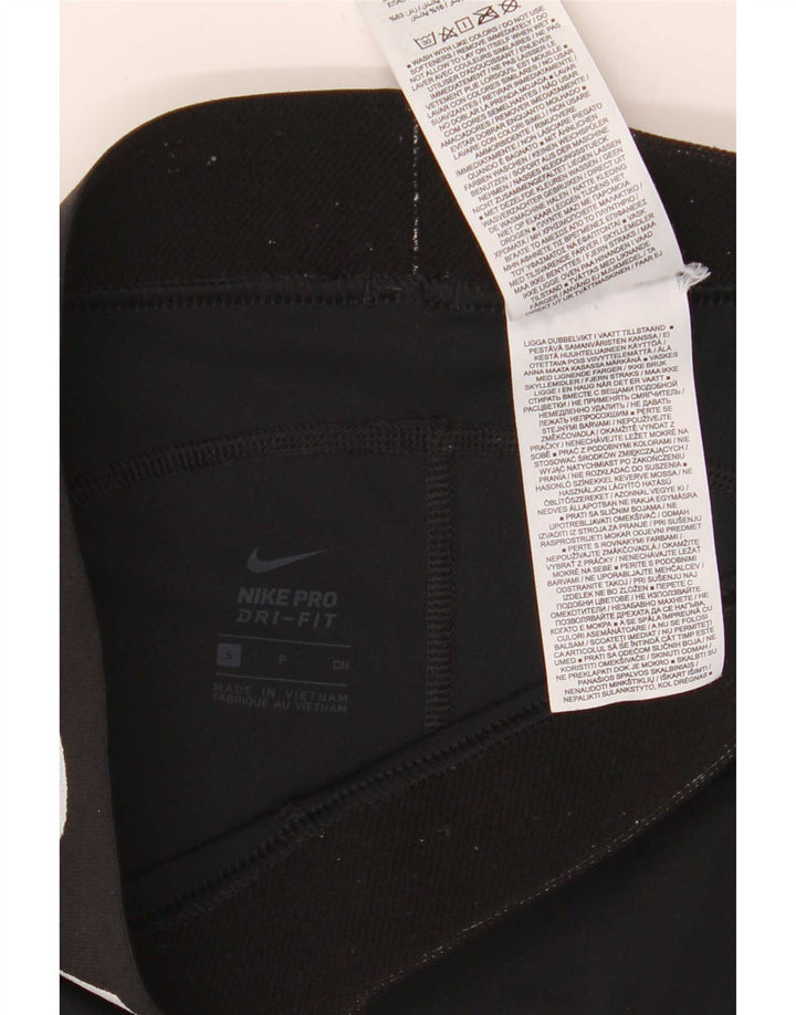 Shorts esportivos gráficos femininos Nike Dri Fit UK 8 pequenos poliéster preto