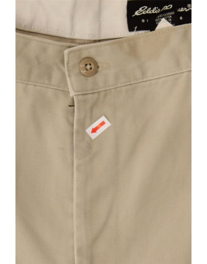EDDIE BAUER Mens Classic Fit Pegged Chino Trousers W38 L32 Beige Cotton Vintage Eddie Bauer and Second-Hand Eddie Bauer from Messina Hembry 