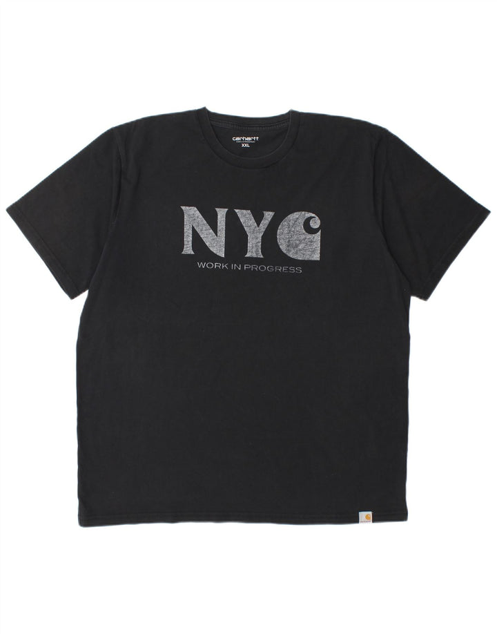 Camiseta gráfica masculina CARHARTT Top 2XL algodão preto
