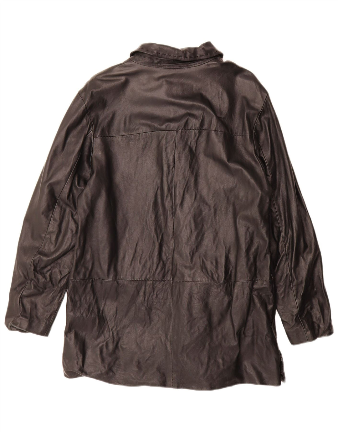 Casaco de couro feminino vintage IT 48 XL couro preto