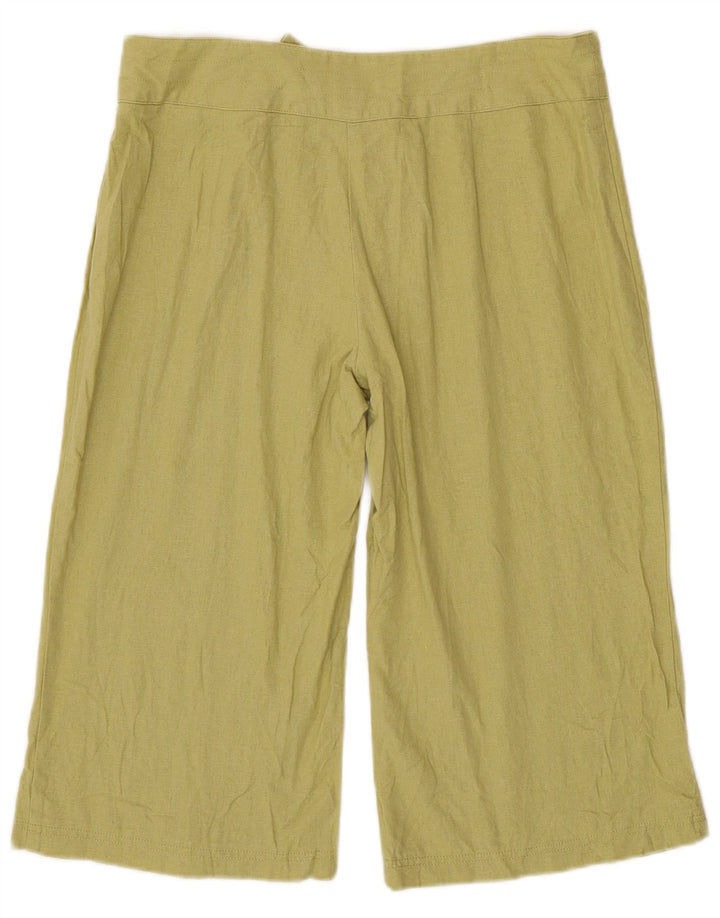 Calça capri feminina de perna larga Marks & Spencer W32 L18 verde
