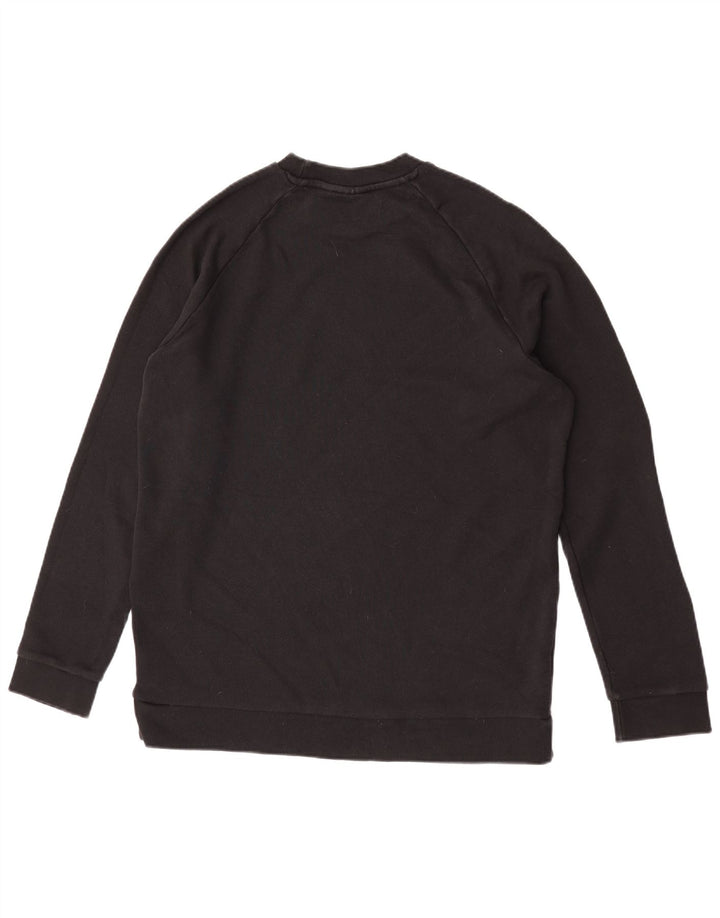 Adidas Mens Graphic Moletom Jumper Grande Algodão Preto