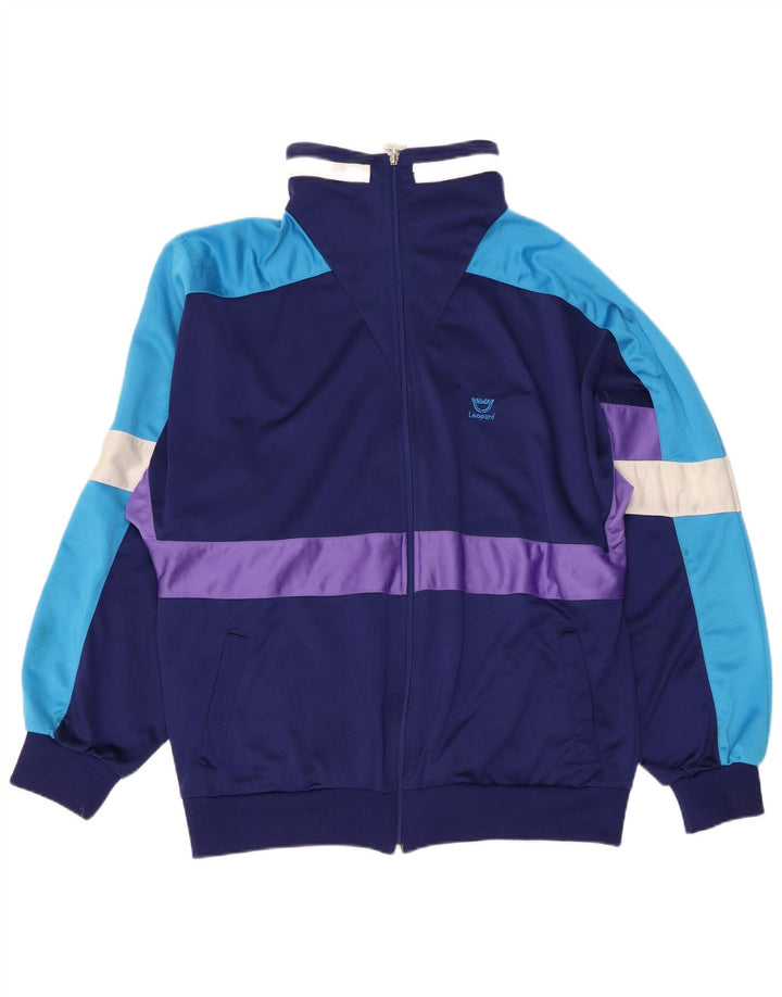 Fato de treino completo leopardo masculino UK 46/48 XL azul marinho colorblock poliéster