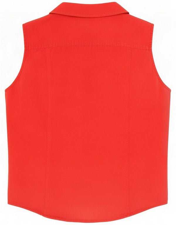 Blusa feminina sem mangas Invicta UK 16 Linho vermelho grande