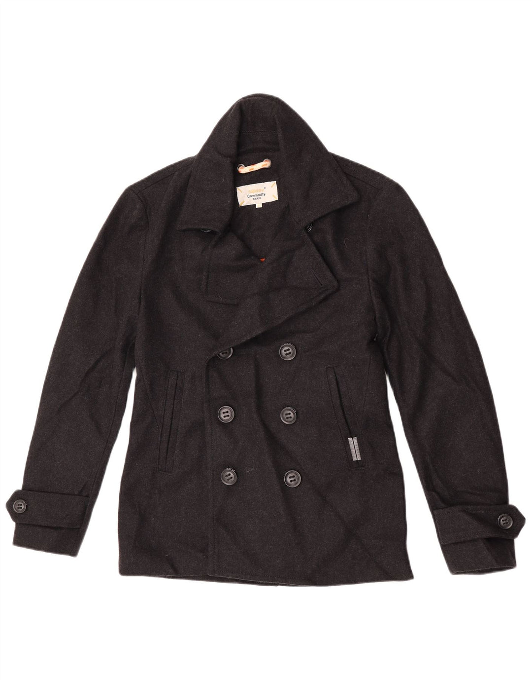 Casaco masculino Superdry Commodity Pea UK 38 lã preta média