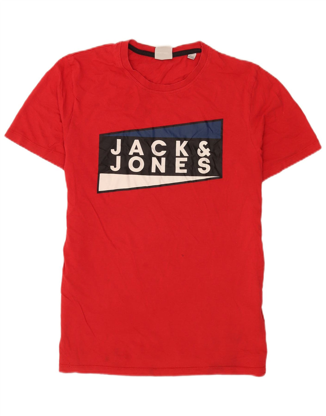 Camiseta gráfica masculina Jack & Jones Top médio algodão vermelho