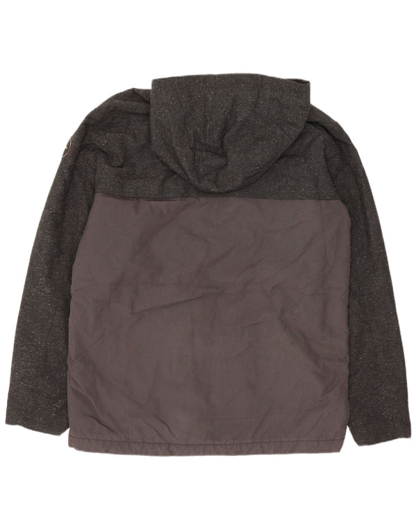 Jaqueta corta-vento com capuz Quiksilver Boys 15-16 anos XL cinza manchado