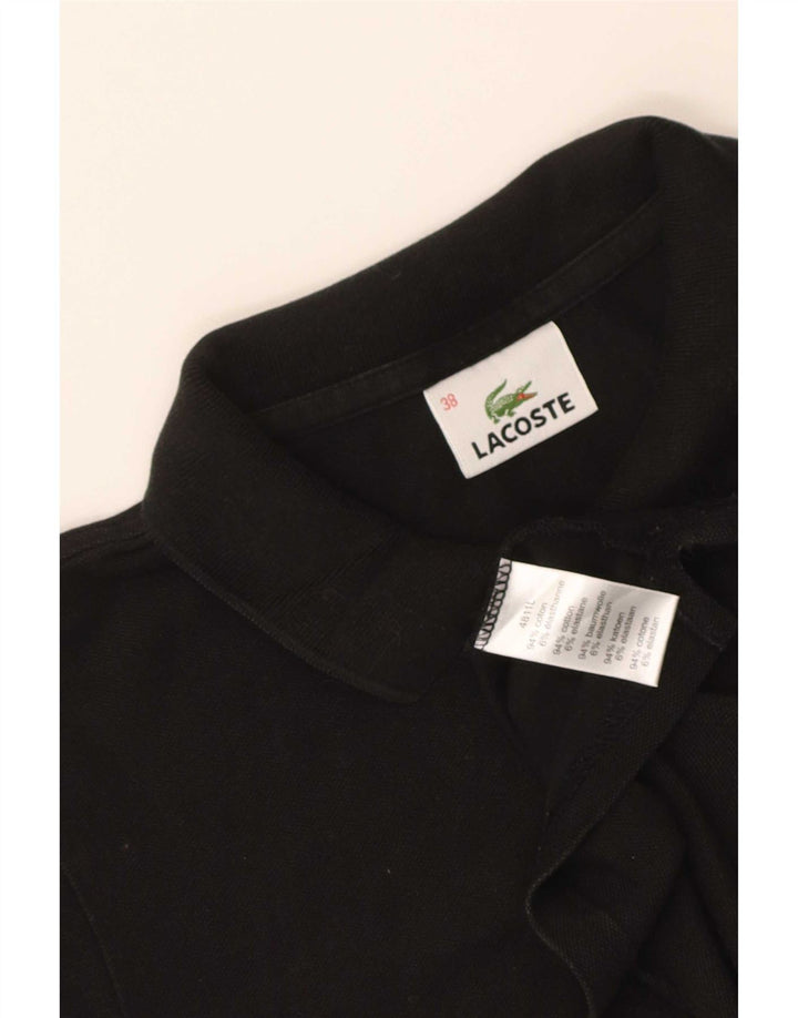 Camisa polo feminina Lacoste tamanho 38 algodão preto médio