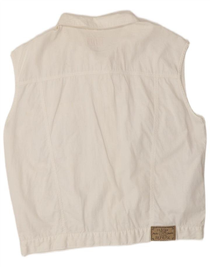 Colete jeans feminino Reprise IT 46 grande algodão branco