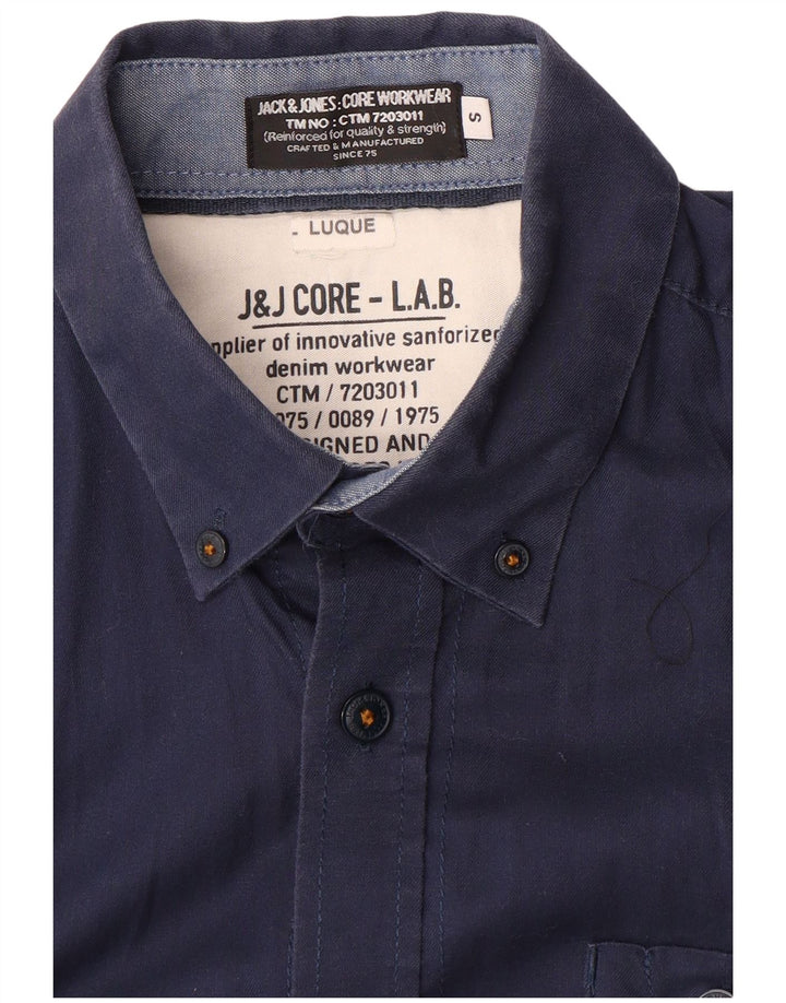 Camisa masculina Jack & Jones pequena azul marinho