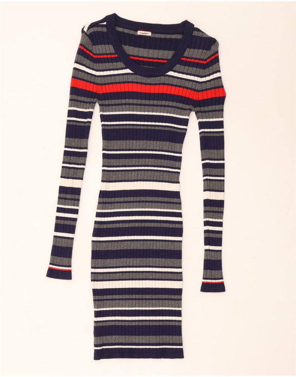 Vestido jumper feminino Kangaroos de manga comprida Reino Unido 6 XS listrado multicolorido