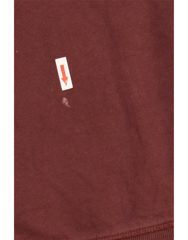 Zara Mens Hoodie Jumper Pequeno Algodão Marrom