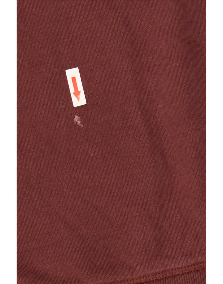 Zara Mens Hoodie Jumper Pequeno Algodão Marrom