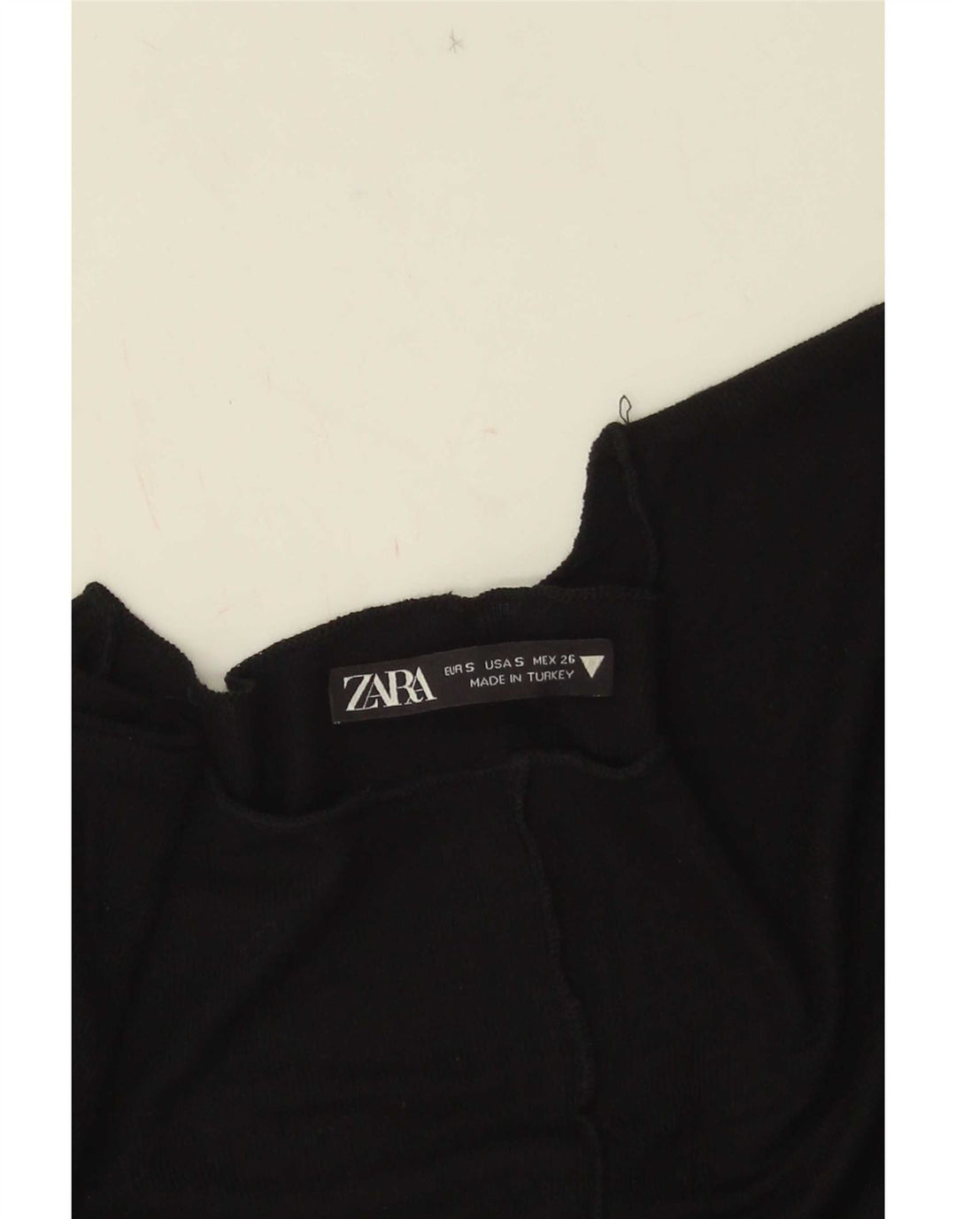 Zara Womens Crop Top Manga Longa Reino Unido 8 Pequeno Preto