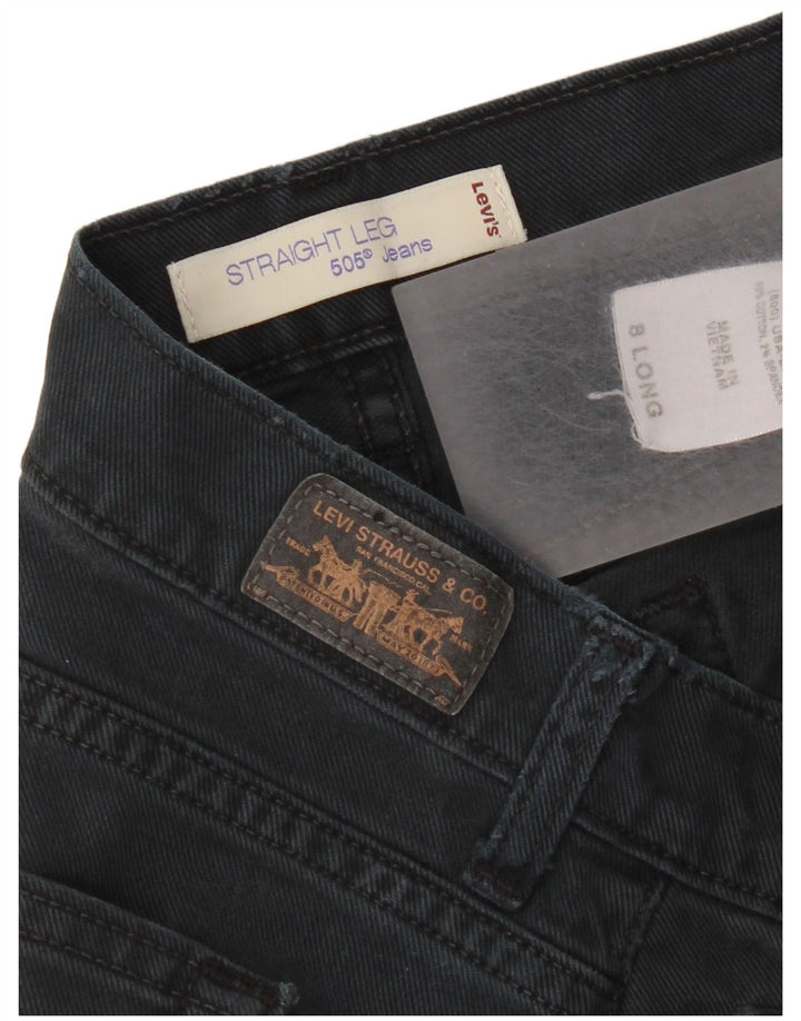 Calça jeans feminina Levi's 505 Straight US 8 médio W30 L32 azul marinho algodão