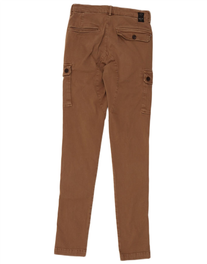 Calça cargo feminina REPLAY Jaan Skinny W29 L34 algodão marrom