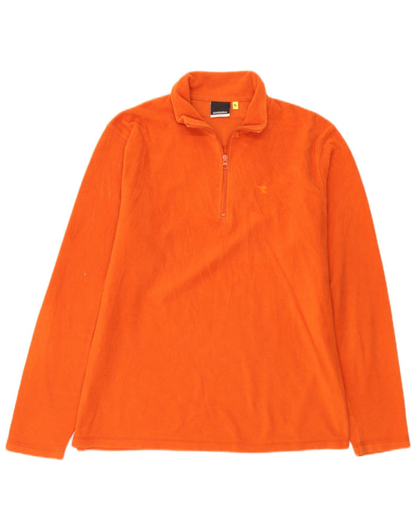 Diadora Mens Zip Neck Fleece Jumper XL Laranja