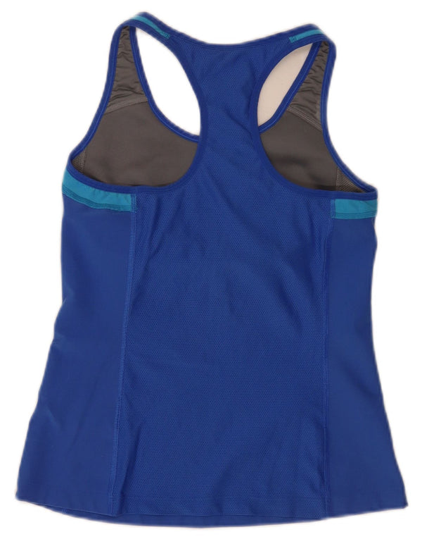 Colete gráfico Nike feminino Dri Fit Crop Top UK 14 grande azul esportivo