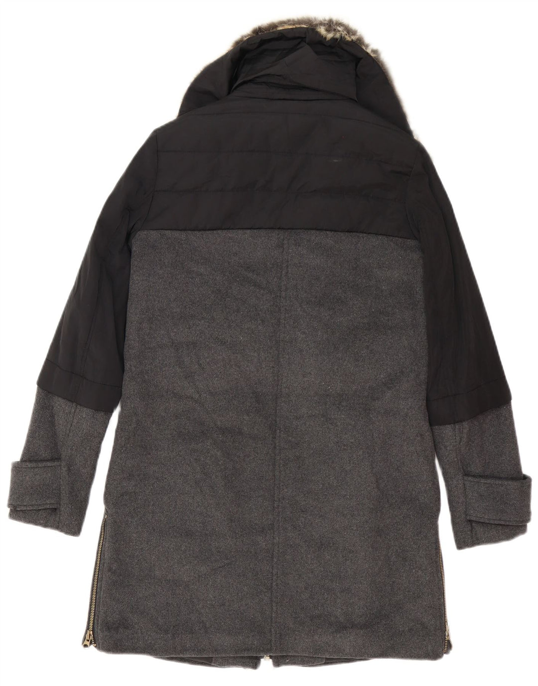 Sobretudo oversized feminino Zara UK 6 XS preto colorblock