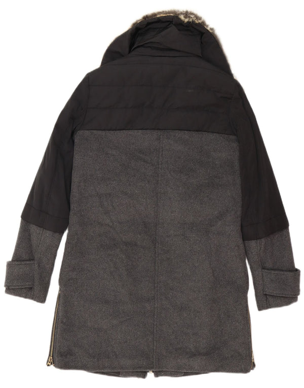 Sobretudo oversized feminino Zara UK 6 XS preto colorblock