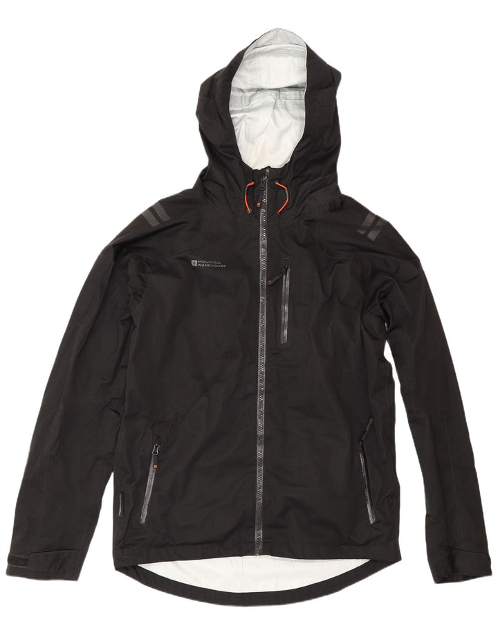Jaqueta de chuva masculina com capuz Mountain Warehouse UK 38 poliéster preto médio