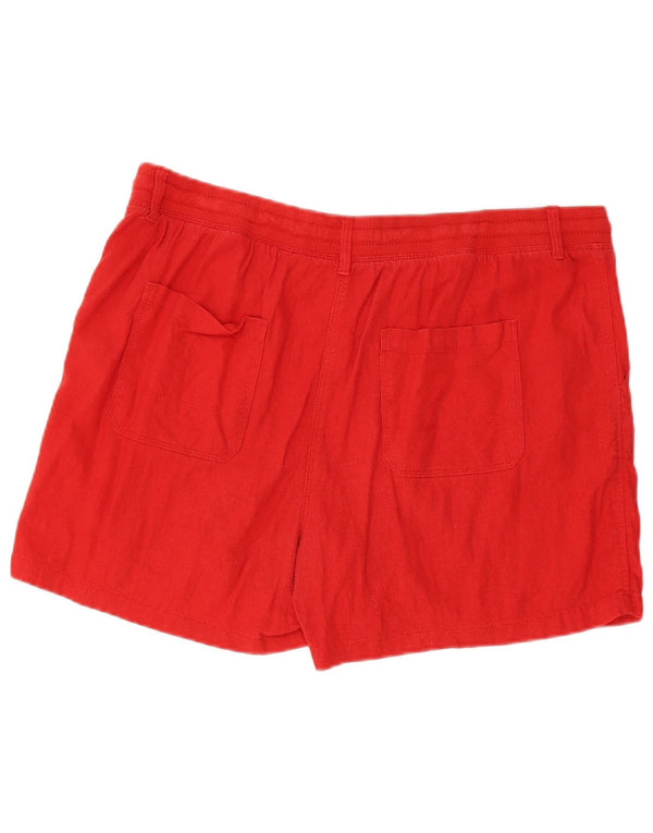 Shorts casuais femininos Marks & Spencer Reino Unido 16 grande W38 linho vermelho