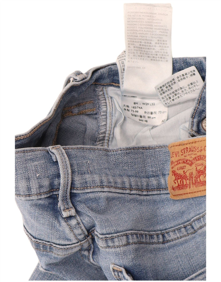 Levi's feminino 505 jeans retos US 8 médio W29 L32 algodão azul