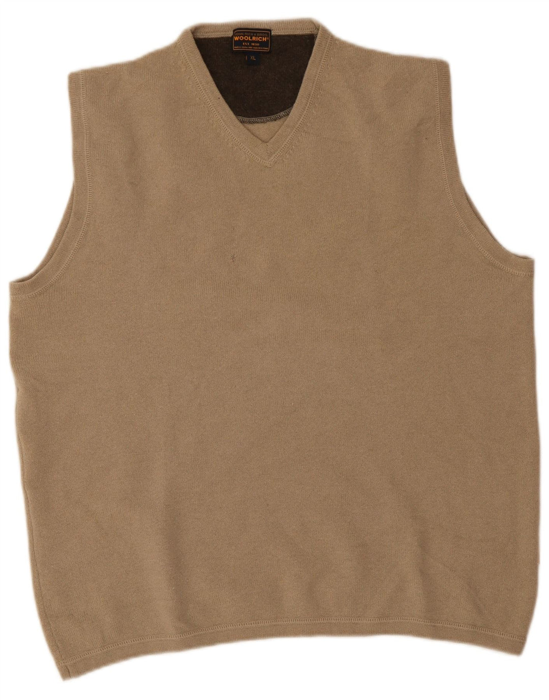 Woolrich masculino colete regata XL bege nova lã