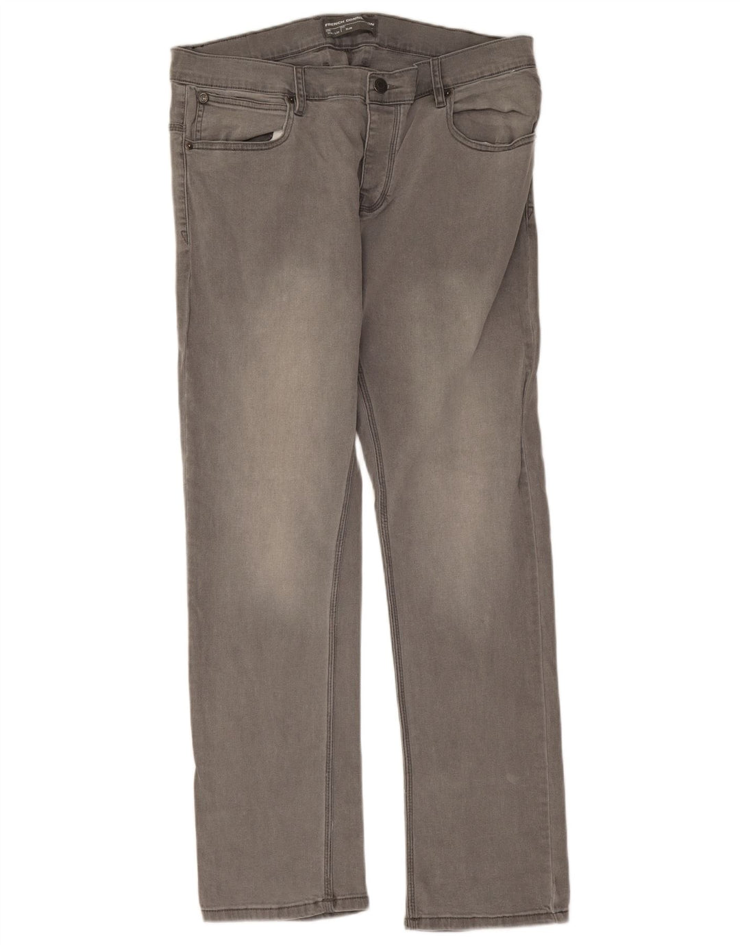 French Connection Mens Slim Jeans W36 L32 Algodão Cinza