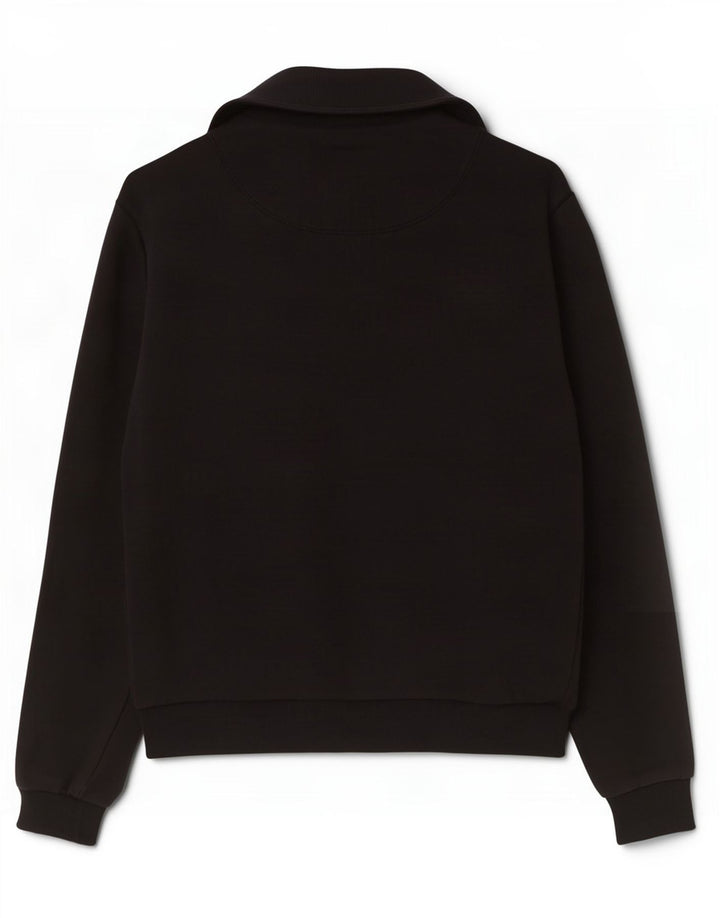 Moletom masculino Hugo Boss com zíper e gola alta de algodão preto médio