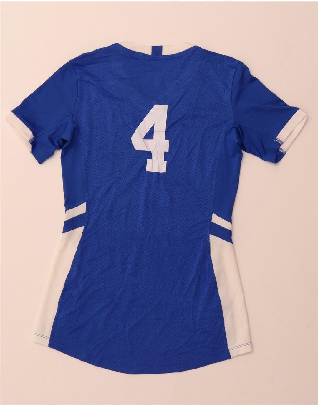 Camiseta feminina NIKE com estampa gráfica UK 10 pequena azul colorblock poliéster